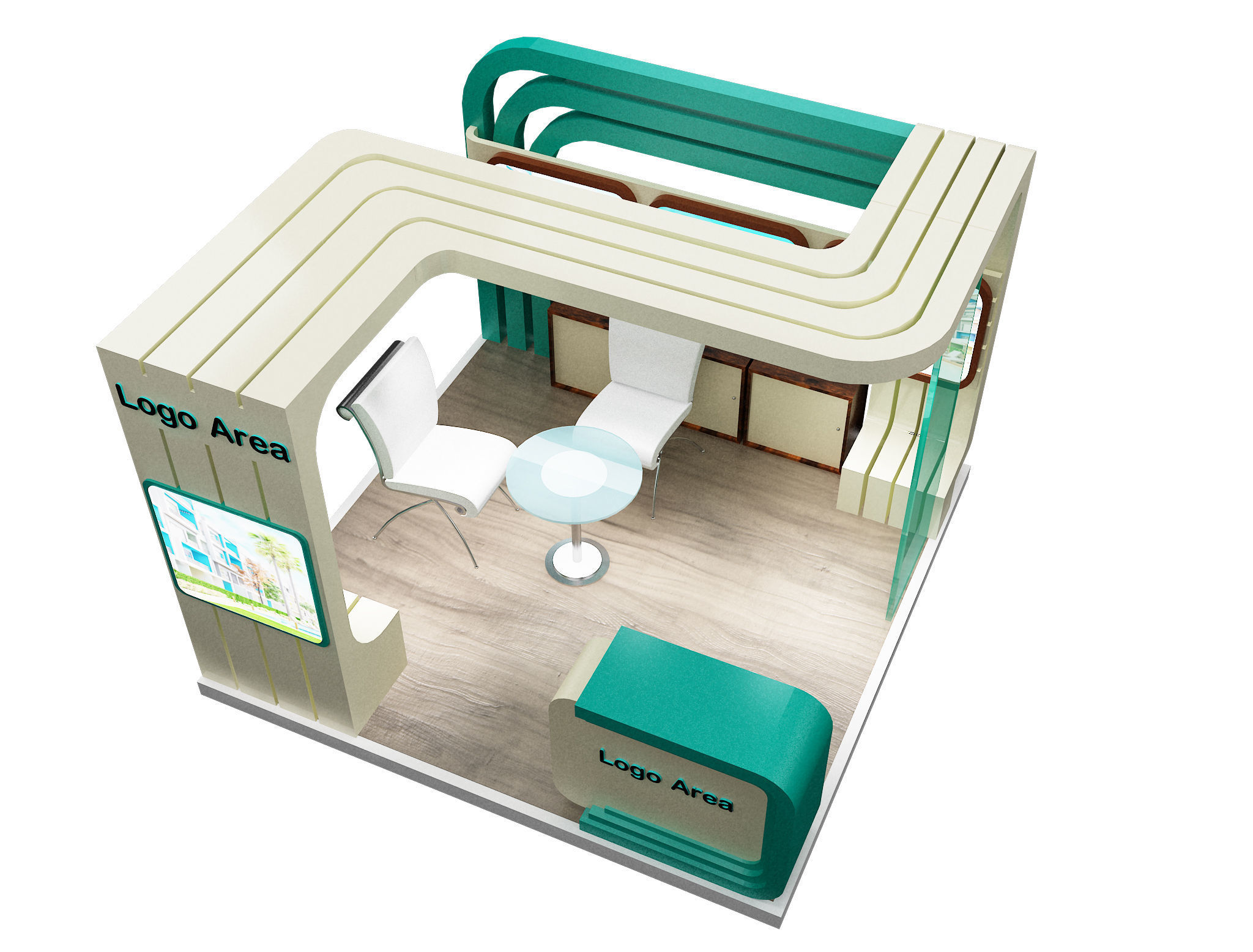 Booth Exhibition Stand a114 3D model_6