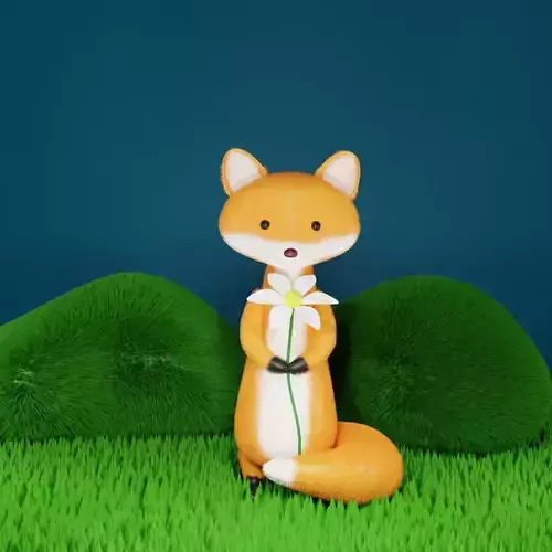 Fox Blender character mesh 3D model