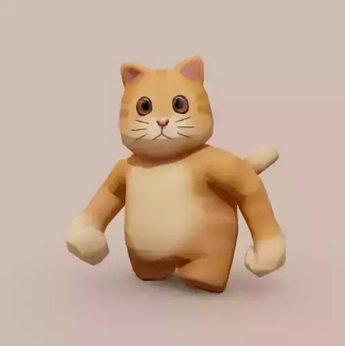 Cute Cat Rigged Low-poly 3D model