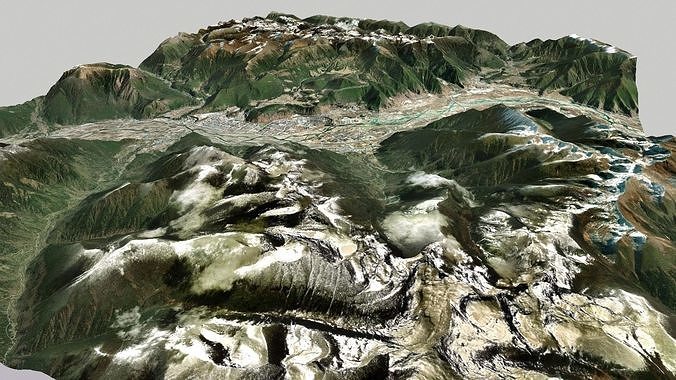 Cityscape Nyingchi Tibet China 3D model 4