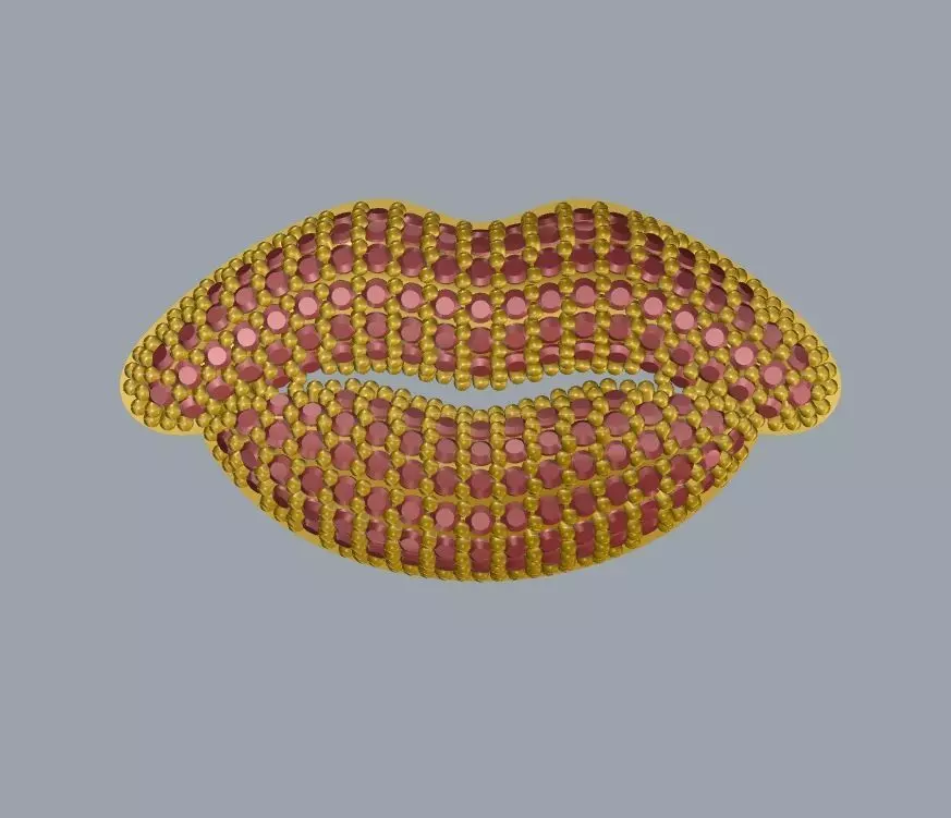 lips pendant 3D print model_0