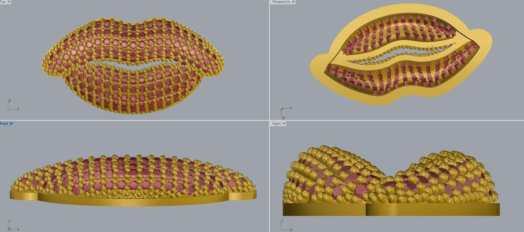 lips pendant 3D print model_2