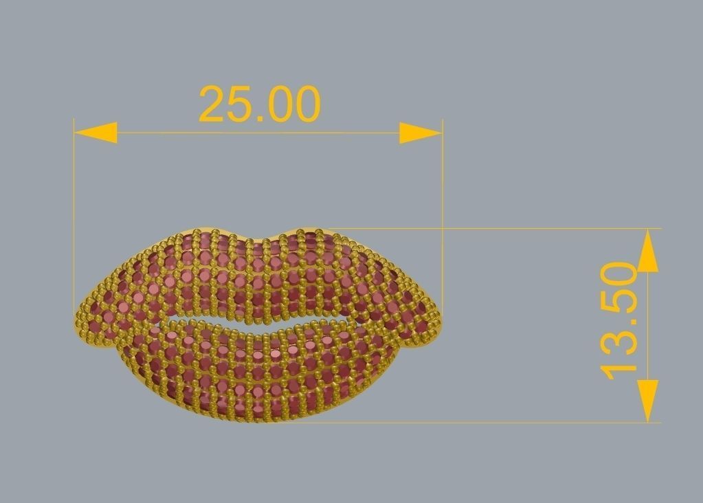 lips pendant 3D print model_1