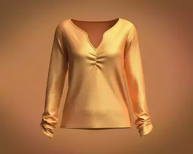 Girls ruched sweetheart neck long sleeve top in Silk