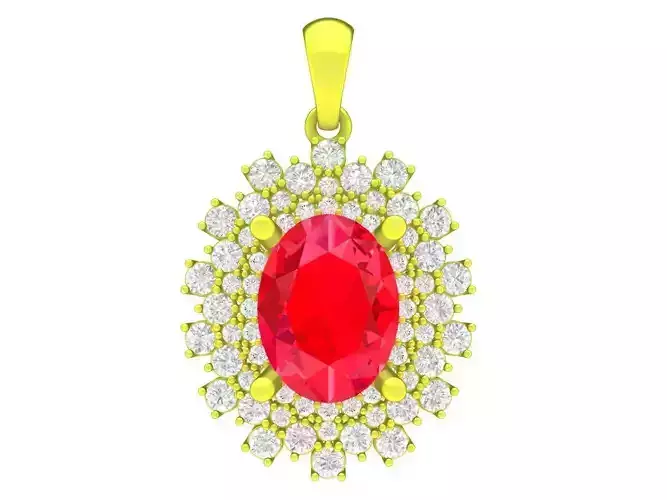 luxury oval diamond asian woman pendant 4263