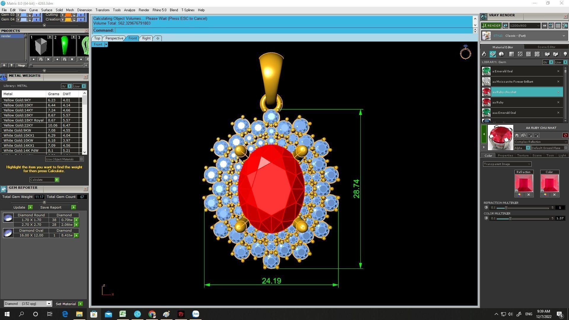 luxury oval diamond asian woman pendant 4263 3D print model_2