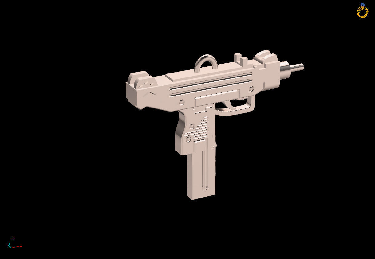 Uzi pendant 3D print model_1