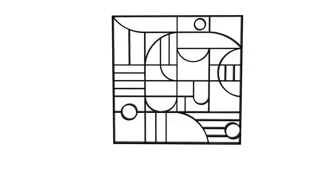 3D Decorative Partition Black