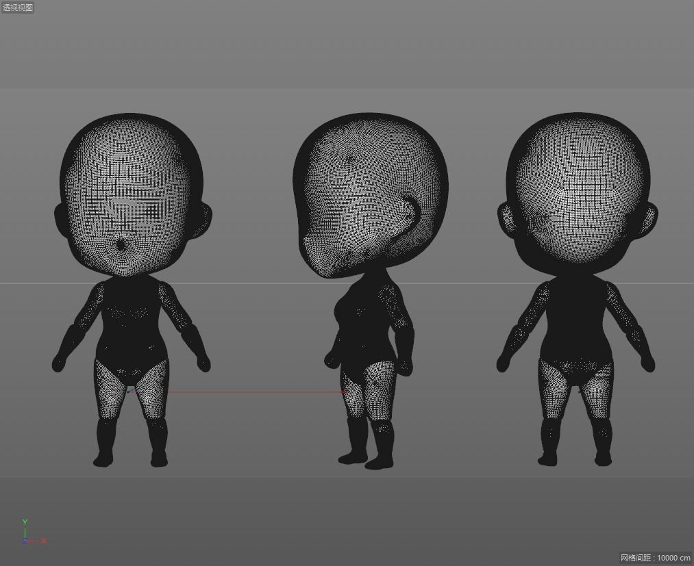 Q version basic nude model 3D model_4