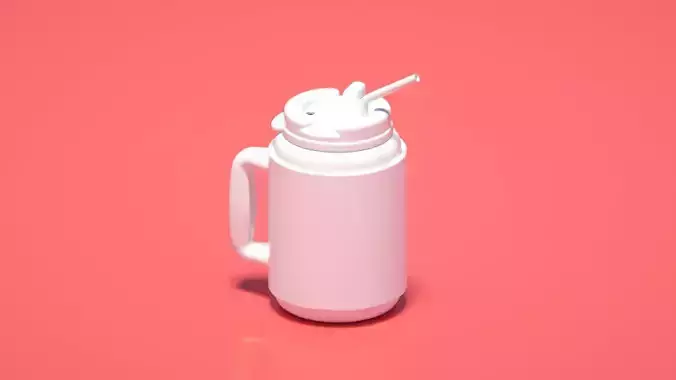 C4D model of children cup  thermos cup and water cup