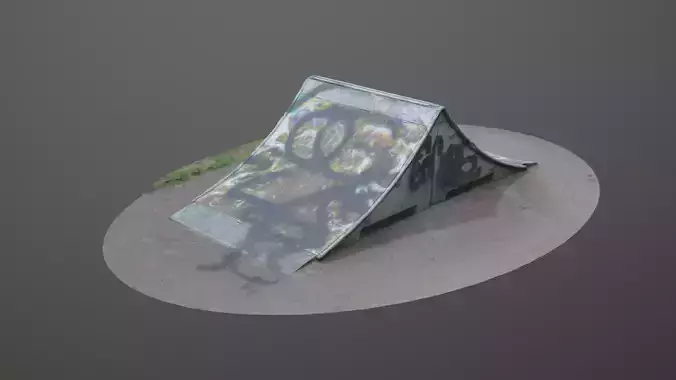 City Park Skate Ramp Low-poly 3D model