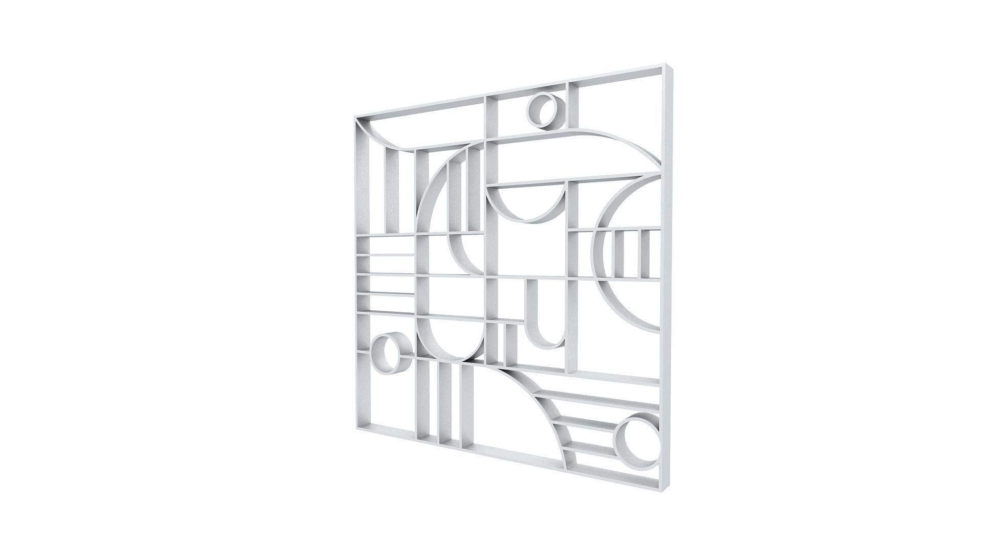 3D Decorative Partition Silver 3D model_2