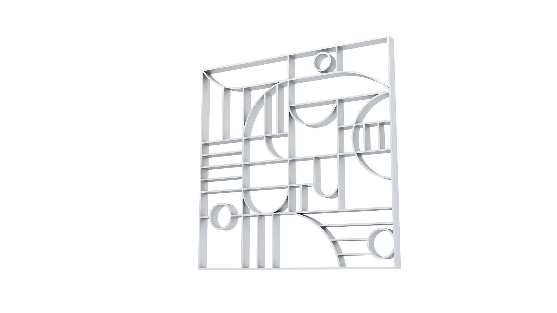 3D Decorative Partition Silver 3D model_4