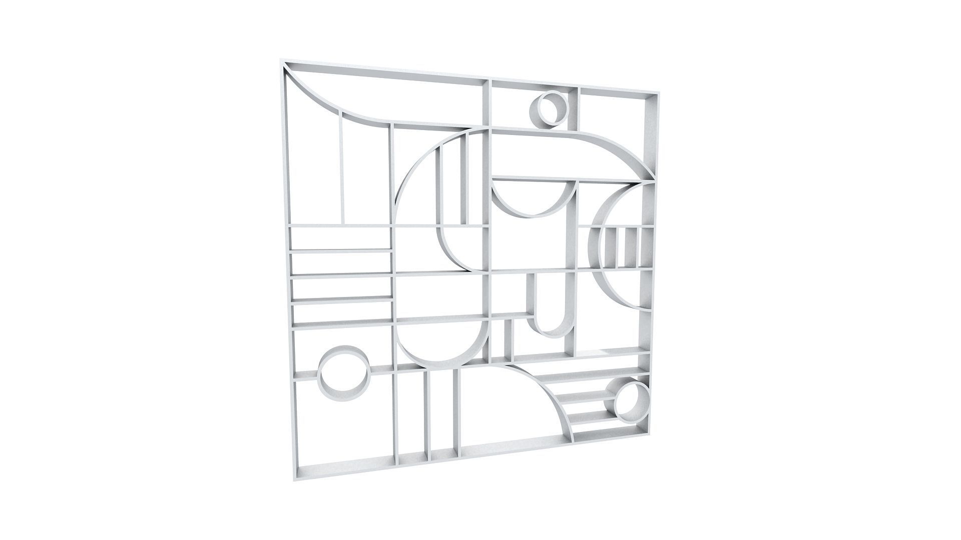 3D Decorative Partition Silver 3D model_3