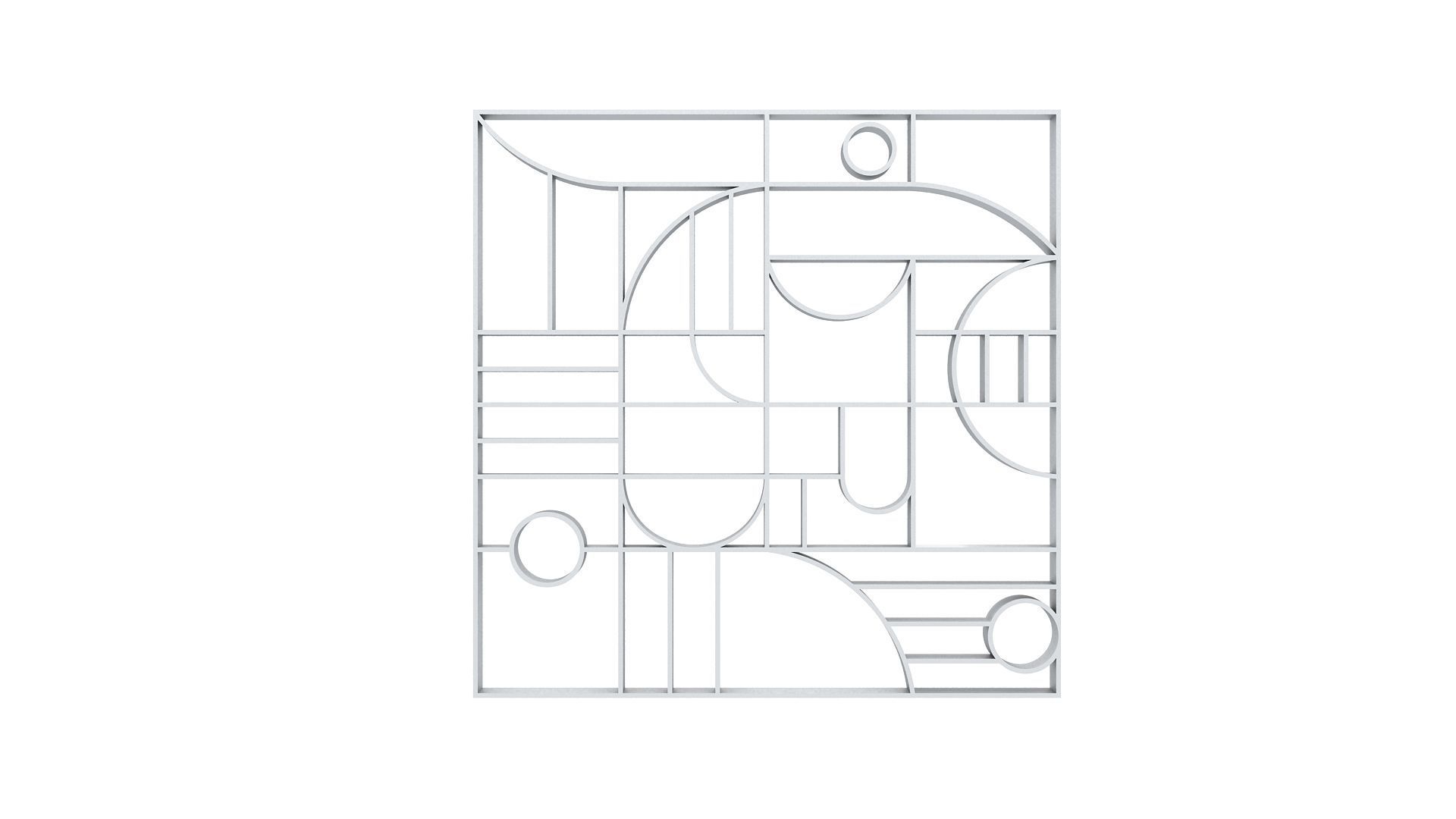 3D Decorative Partition Silver 3D model_1