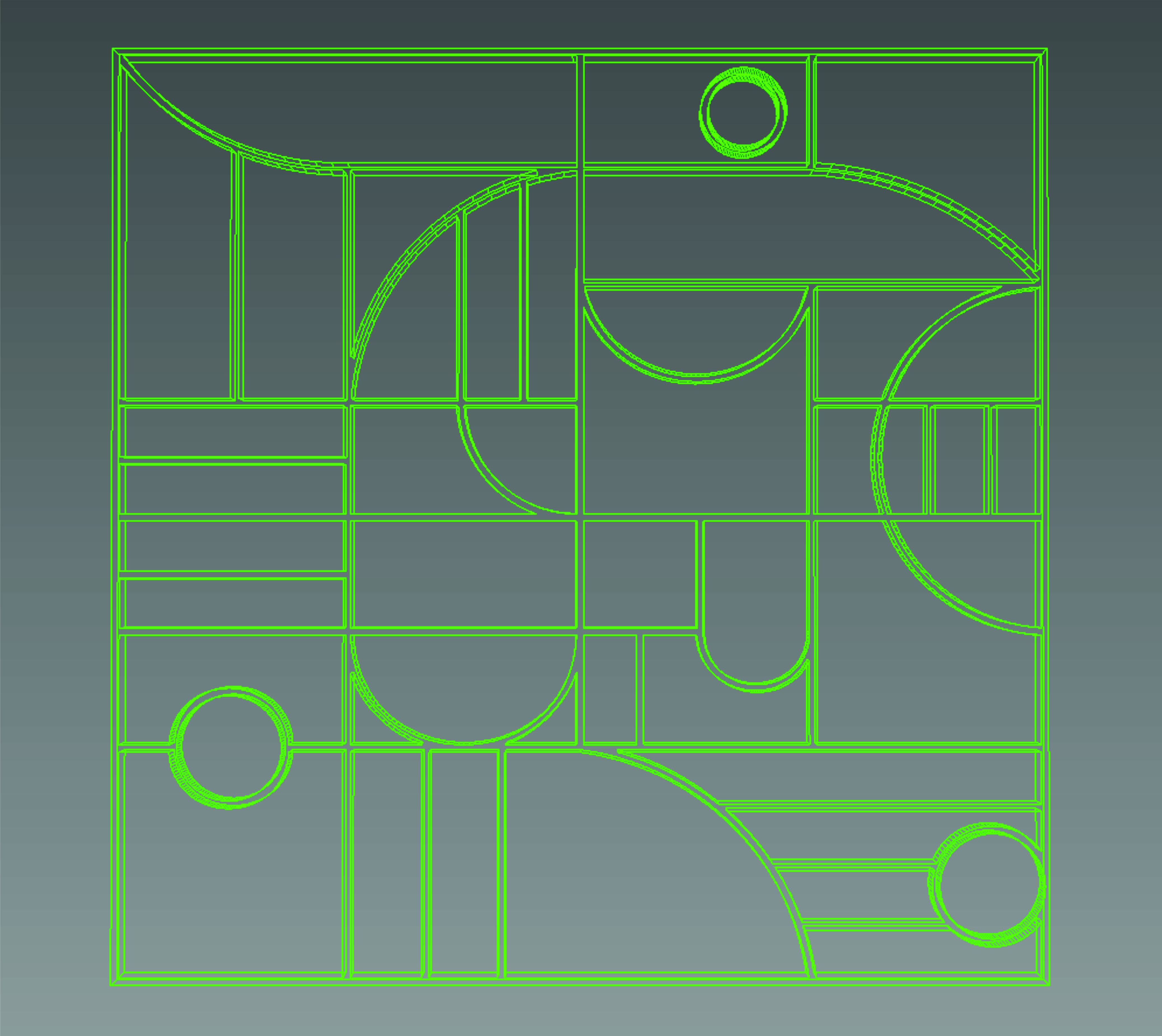 3D Decorative Partition Silver 3D model_5