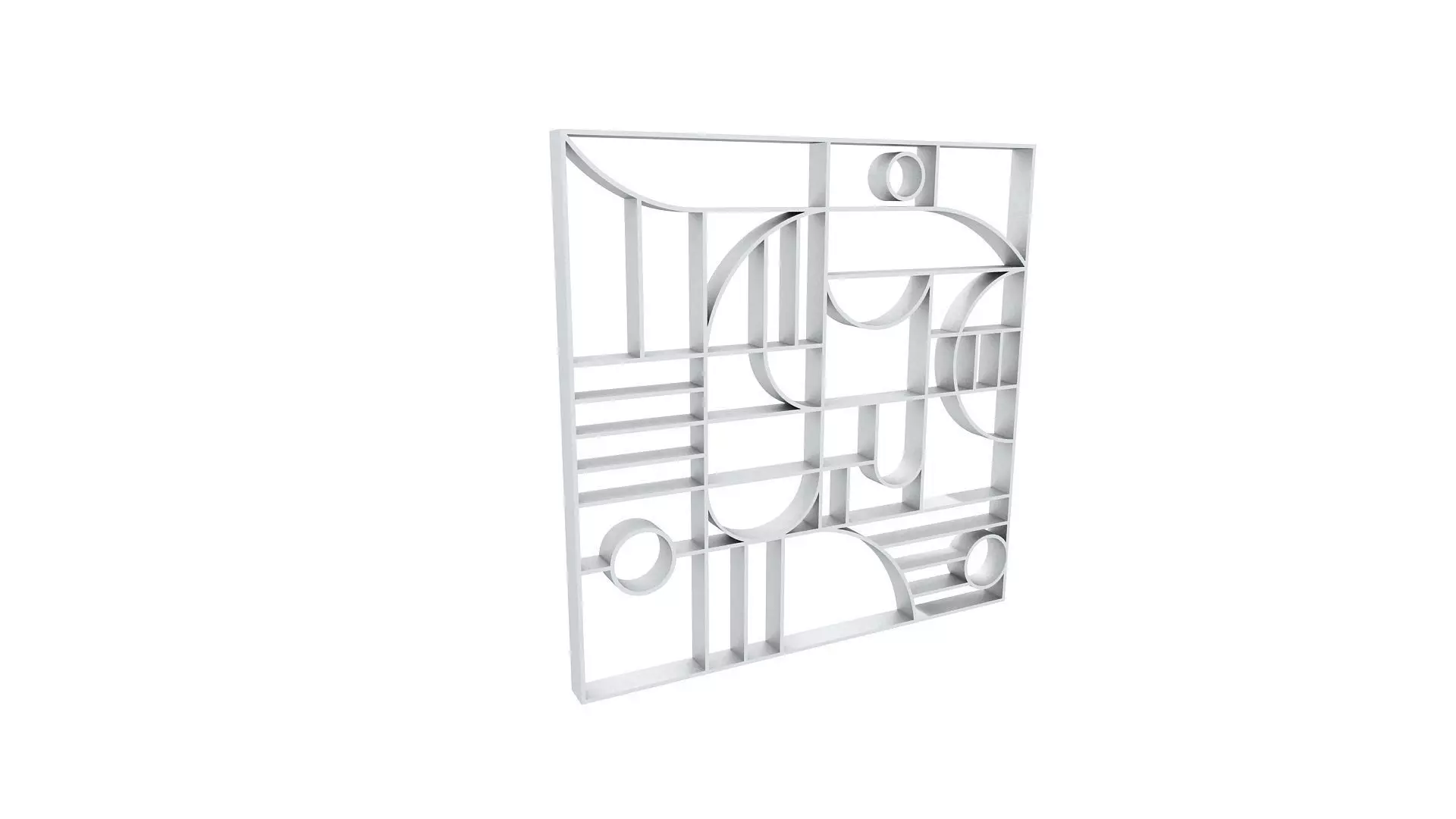 3D Decorative Partition Silver 3D model_0