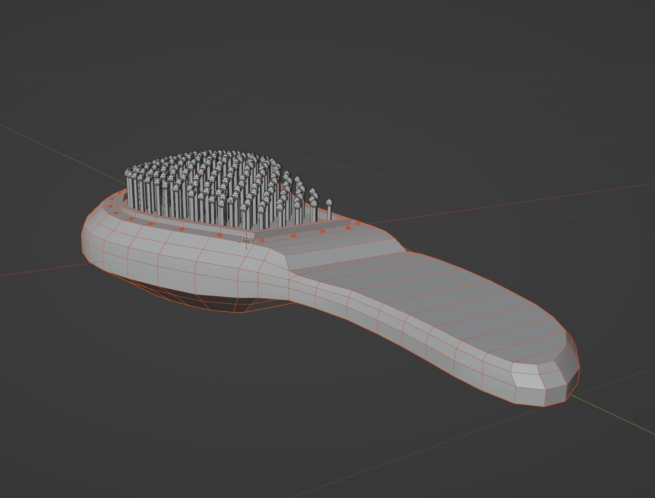 HairComb hair brush Low-poly 3D model_4
