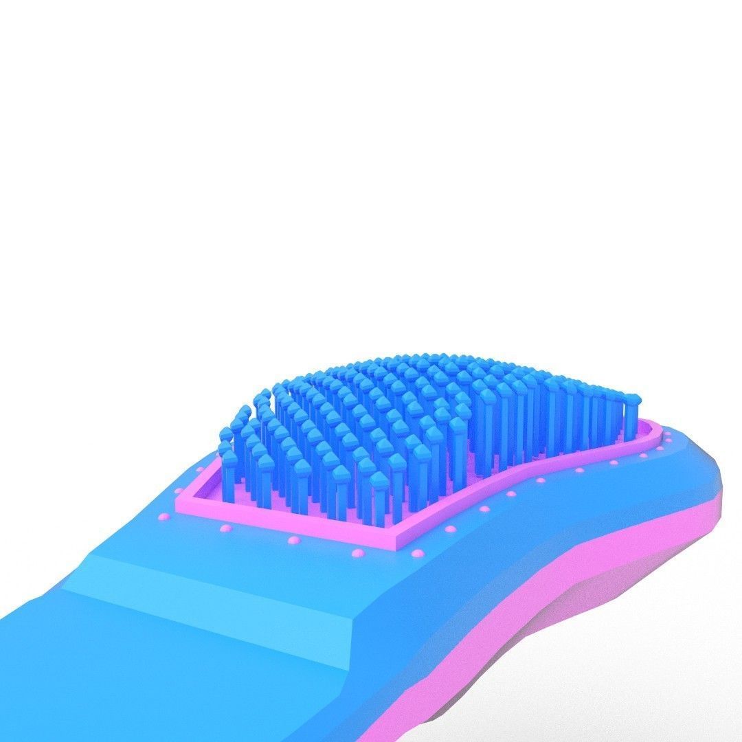 HairComb hair brush Low-poly 3D model_1