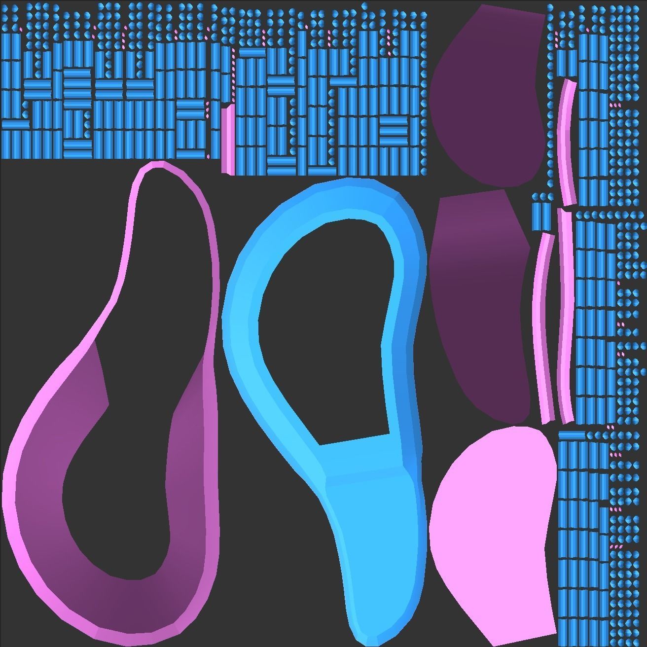 HairComb hair brush Low-poly 3D model_5