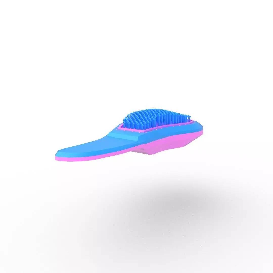 HairComb hair brush Low-poly 3D model_0