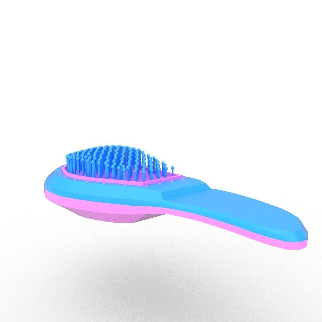HairComb hair brush Low-poly 3D model_3