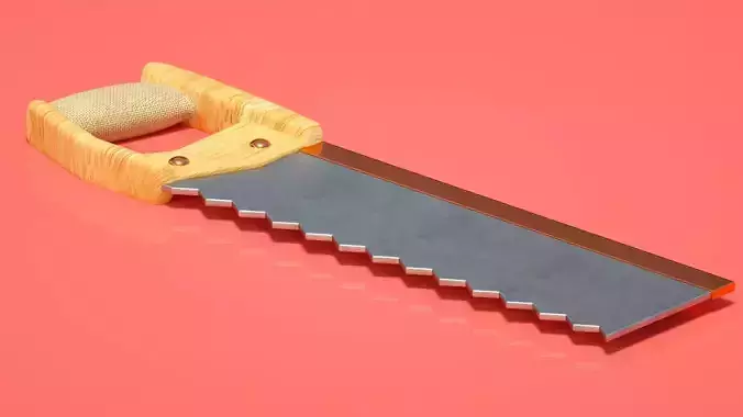 Cartoon saw hand saw  hacksaw C4D model