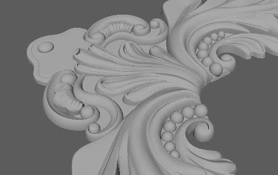 Central decor ornament for furniture 3D model_4