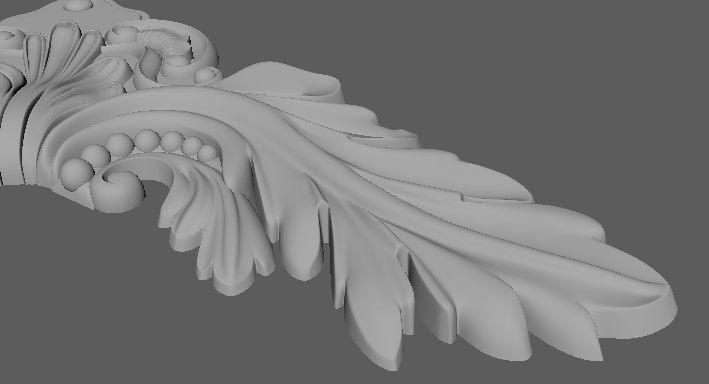 Central decor ornament for furniture 3D model_5