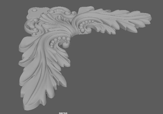 Central decor ornament for furniture 3D model_3