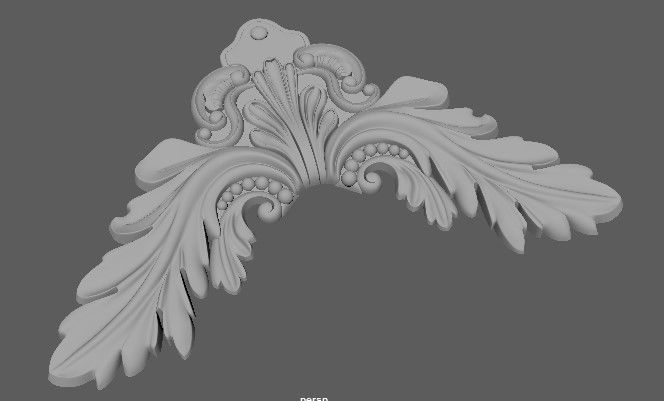 Central decor ornament for furniture 3D model_2