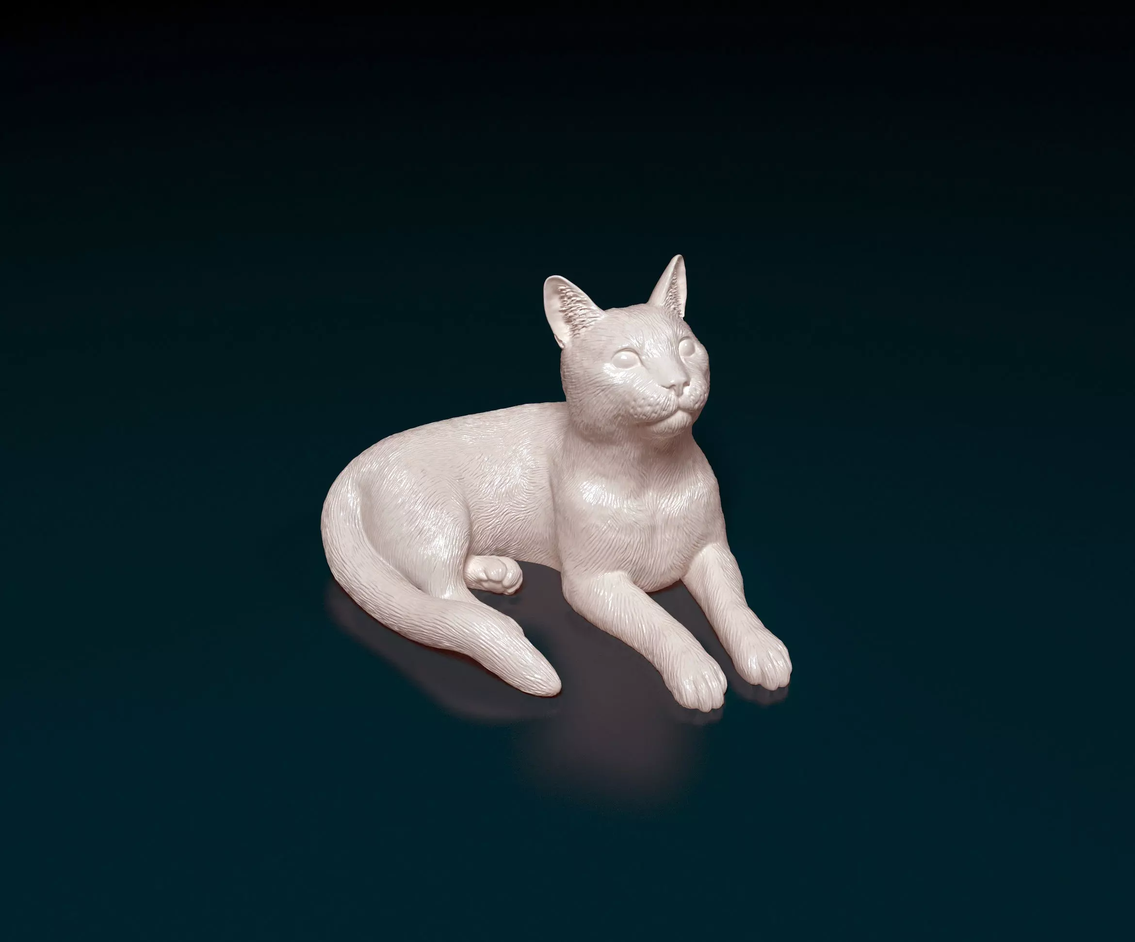 Cat lying down 3D print model_0