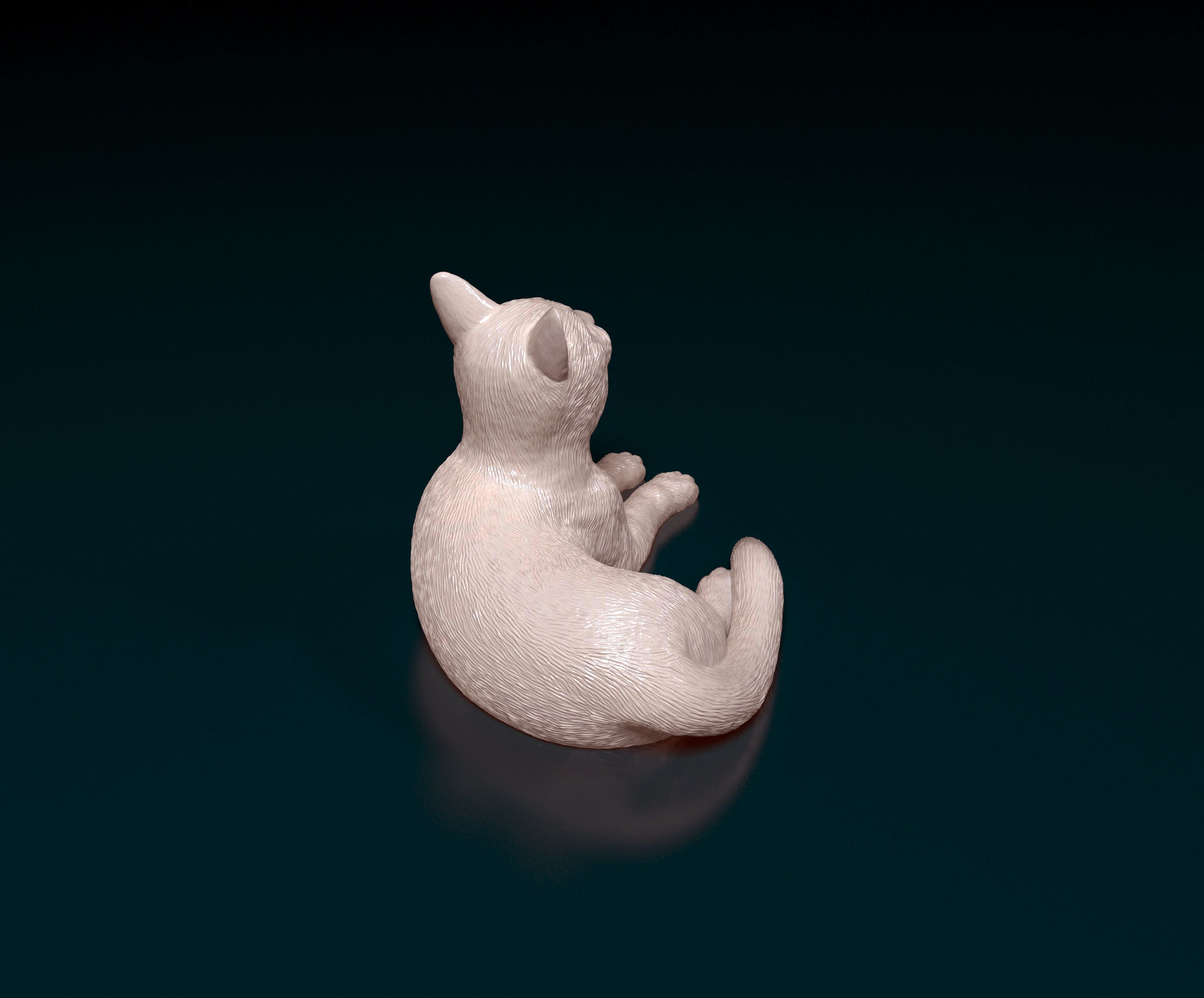 Cat lying down 3D print model_3