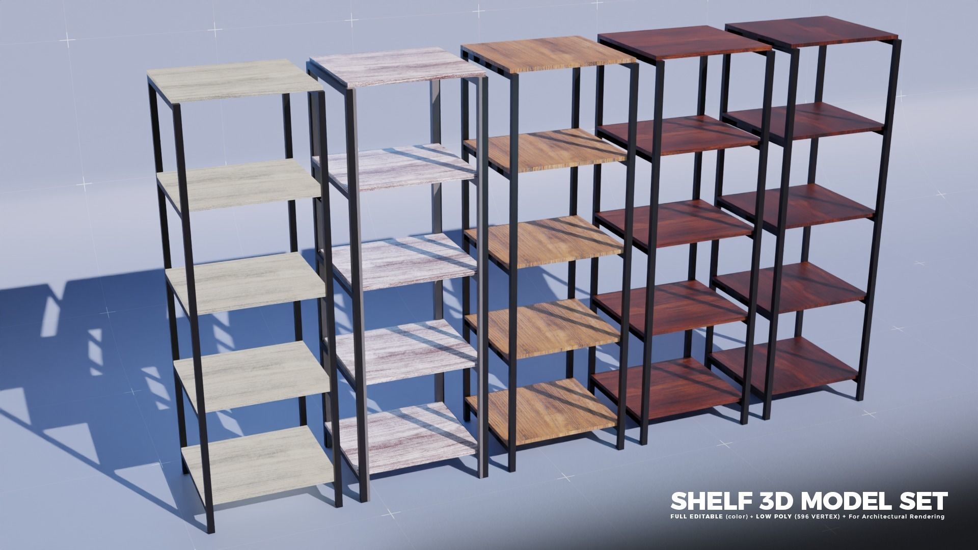 SHELF 3D MODEL SET Low-poly 3D model_2