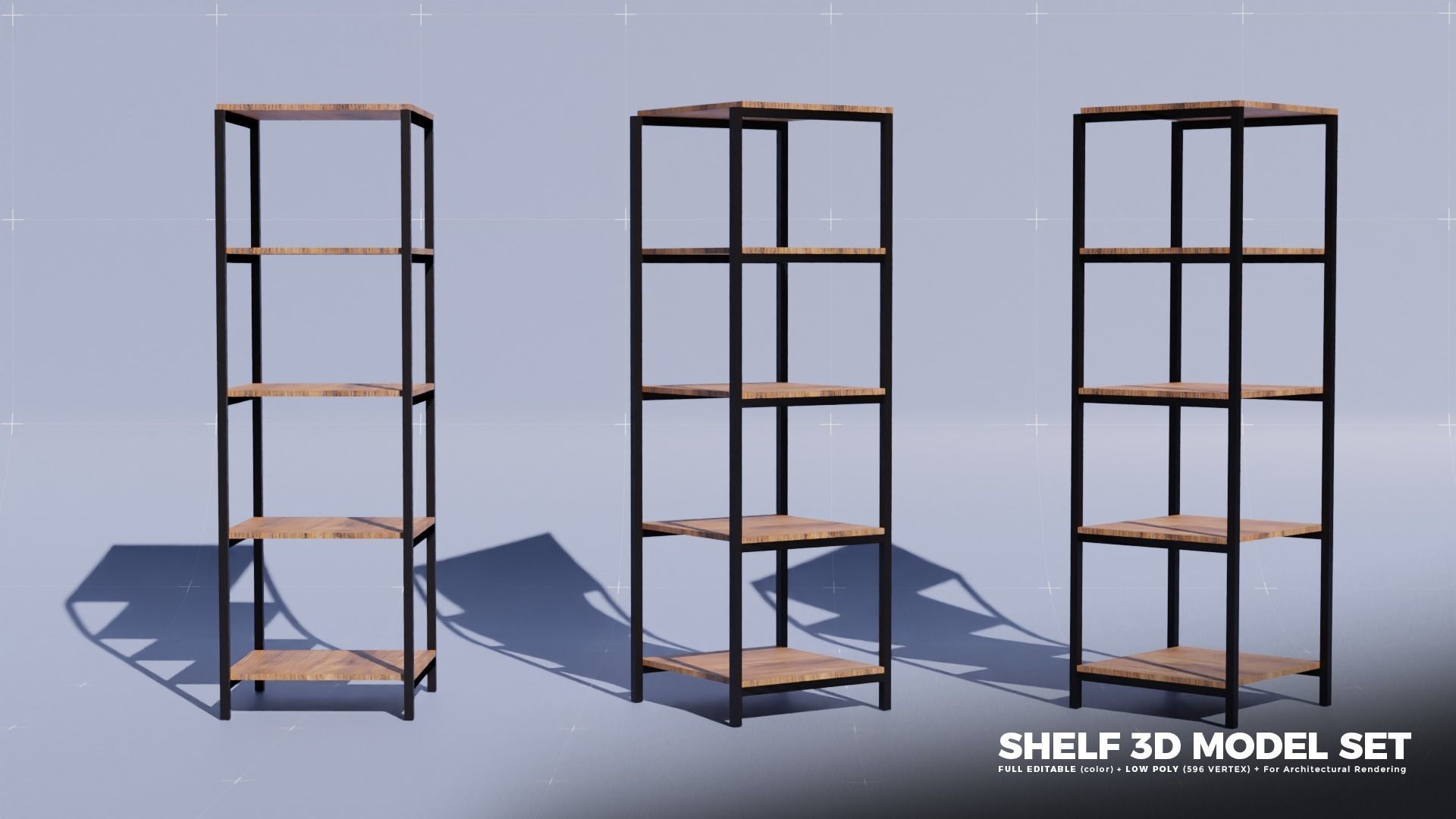 SHELF 3D MODEL SET Low-poly 3D model_3