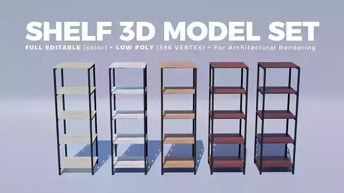 SHELF 3D MODEL SET Low-poly 3D model