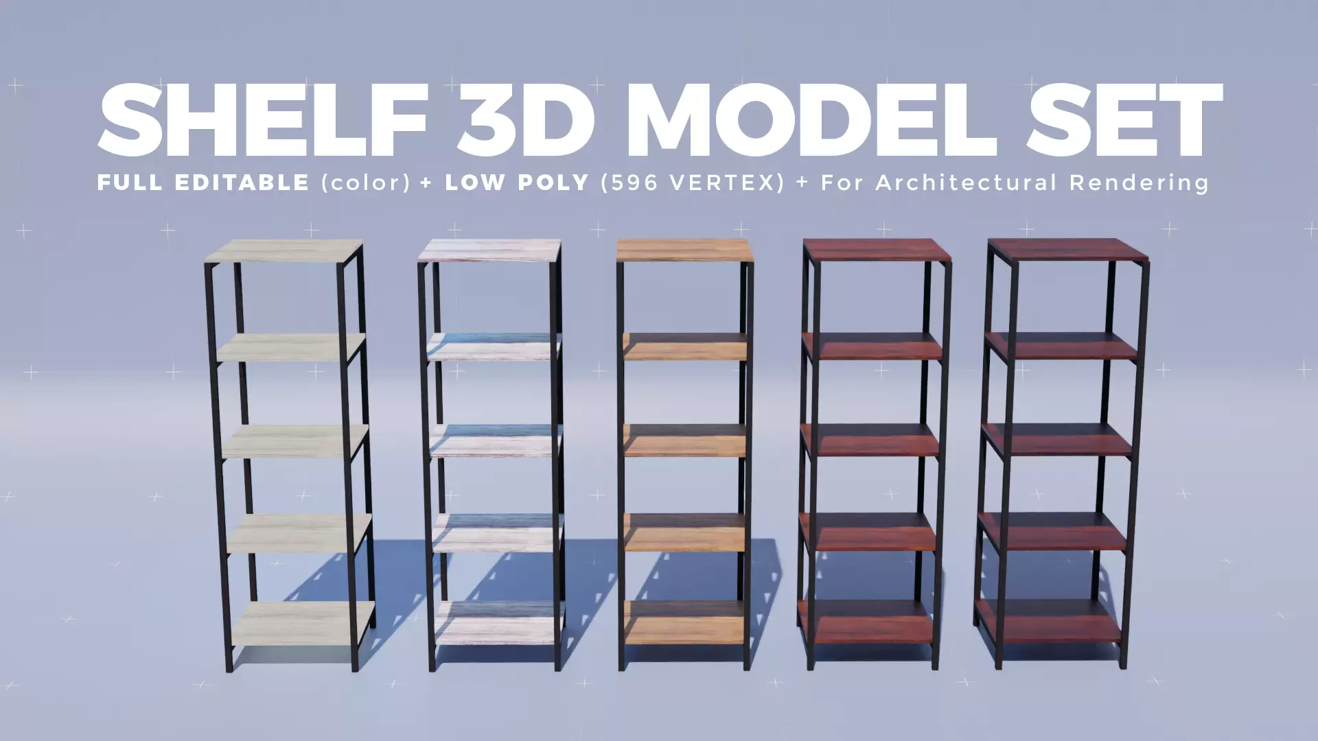 SHELF 3D MODEL SET Low-poly 3D model_0