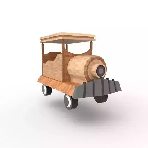 Train with Train Station Scene - LowPoly PBR GameReady