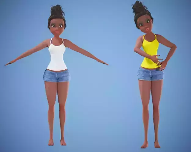 cartoon rigged  girl