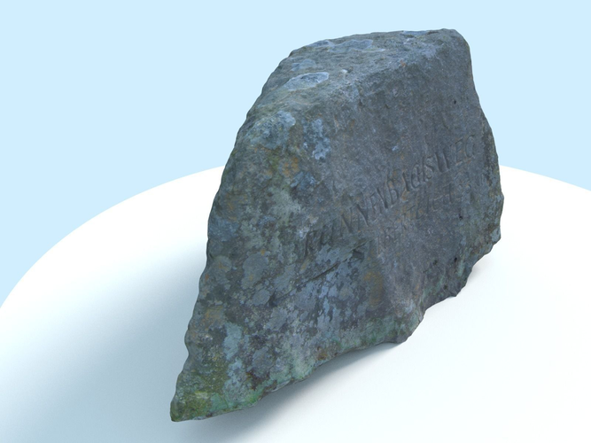 Scanned Marking Stone Game-Ready Low-poly 3D model
