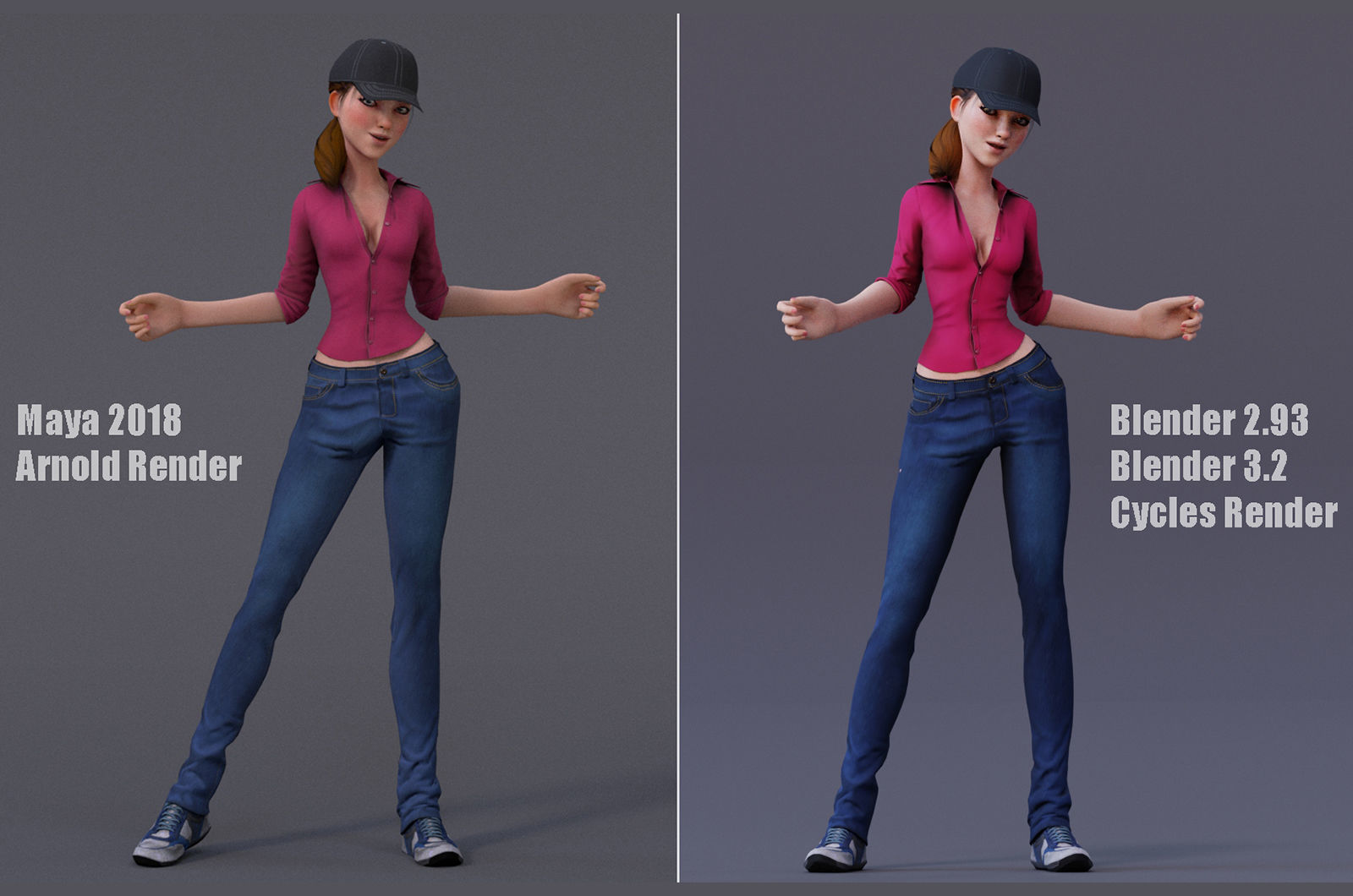 3D model Kristen Cartoon Girl Rig V2 VR / AR / low-poly | CGTrader