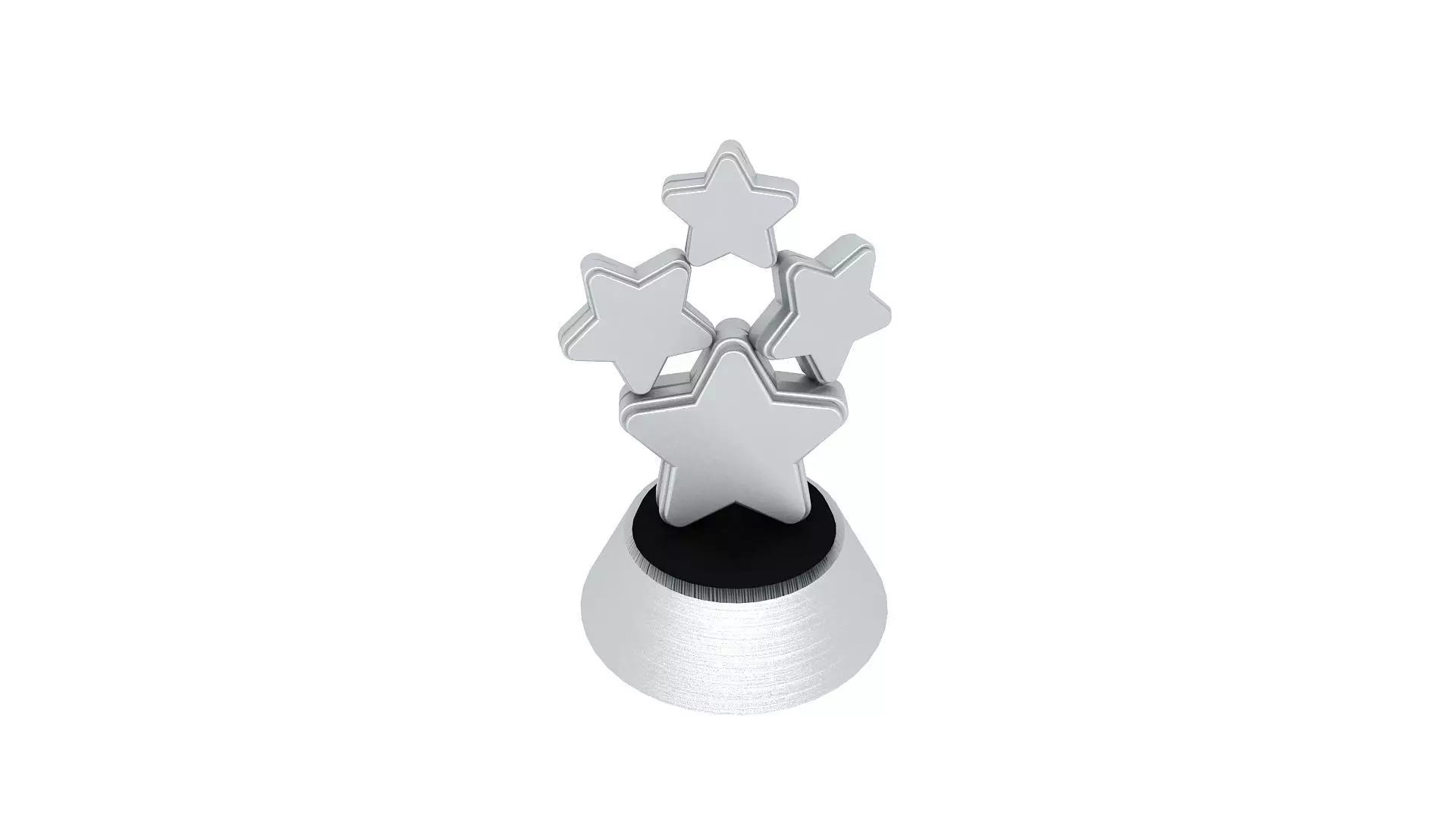 Silver Star Trophy 3D model_0