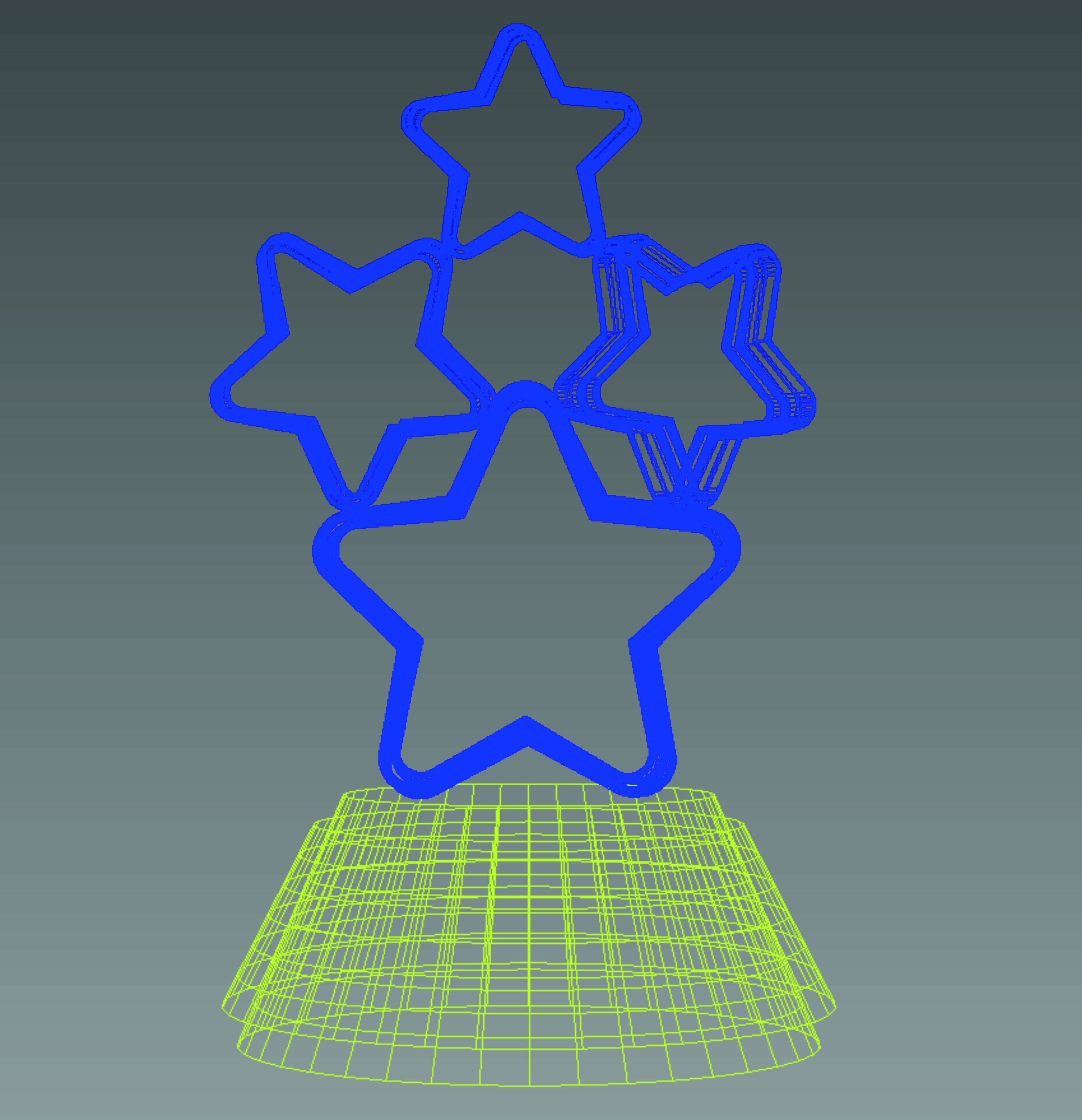 Silver Star Trophy 3D model_5