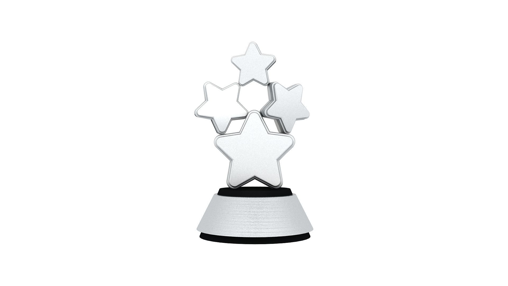 Silver Star Trophy 3D model_2