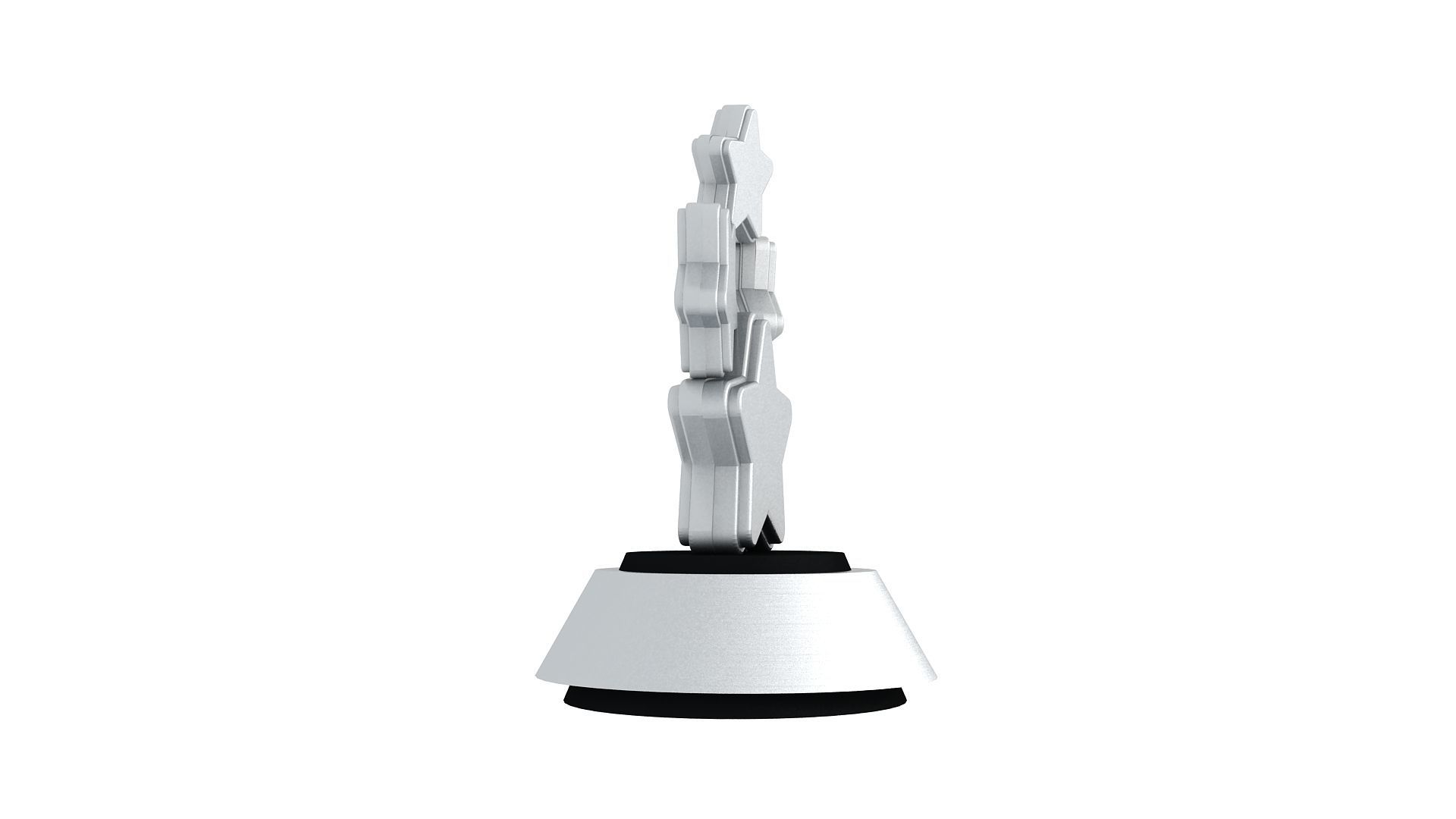 Silver Star Trophy 3D model_1