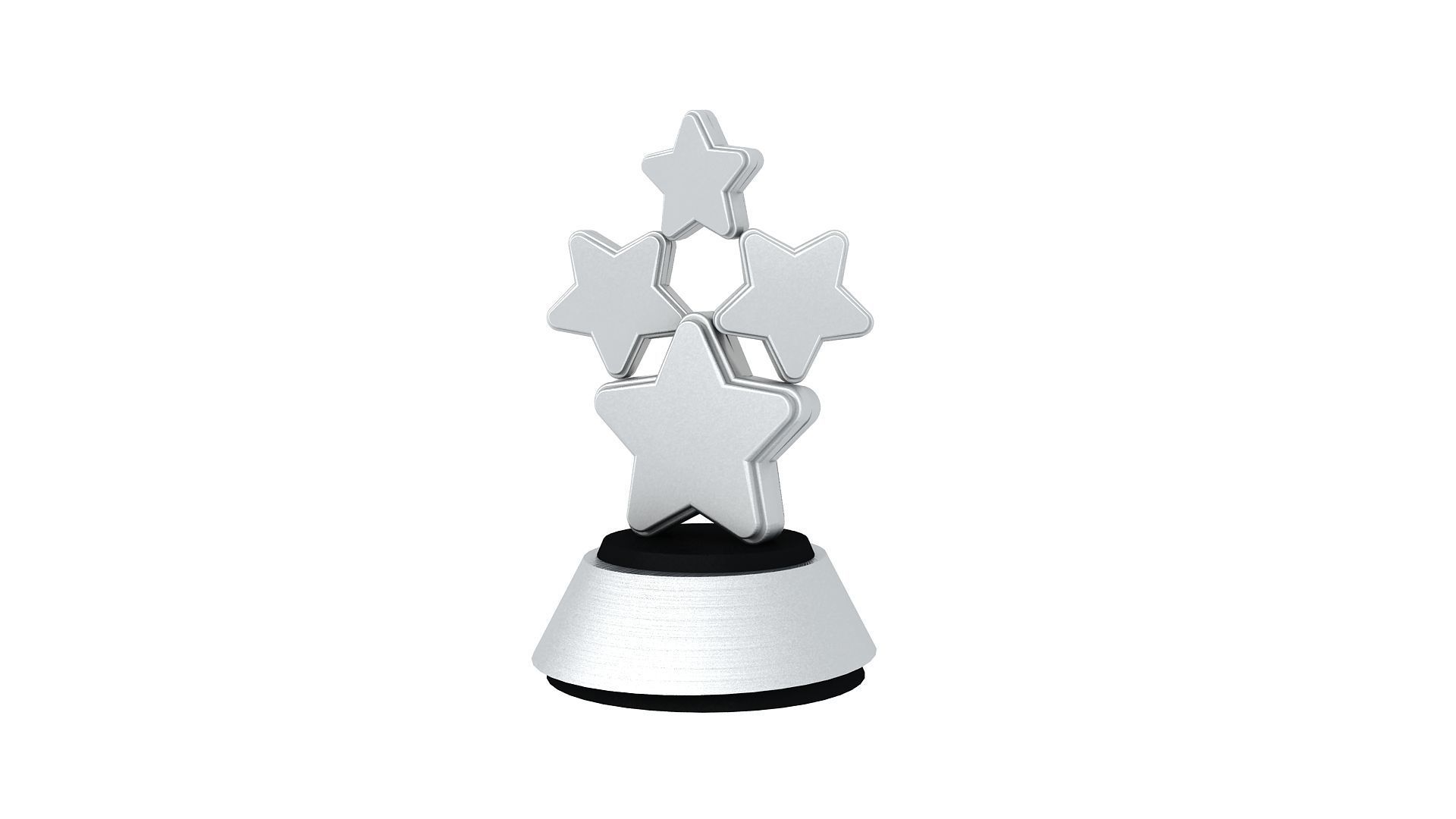 Silver Star Trophy 3D model_3