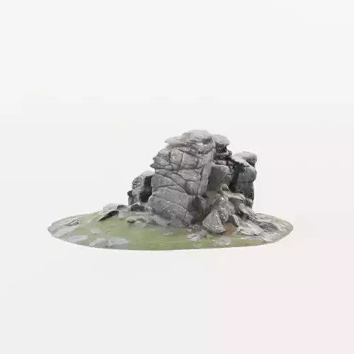 A Rock Formation - Dartmoor Stone Photo-Scan Model Low-poly 3D model
