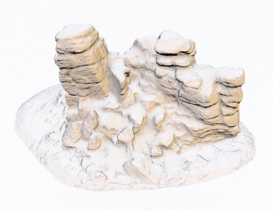A Rock Formation - Dartmoor Stone Photo-Scan Model Low-poly 3D model_3