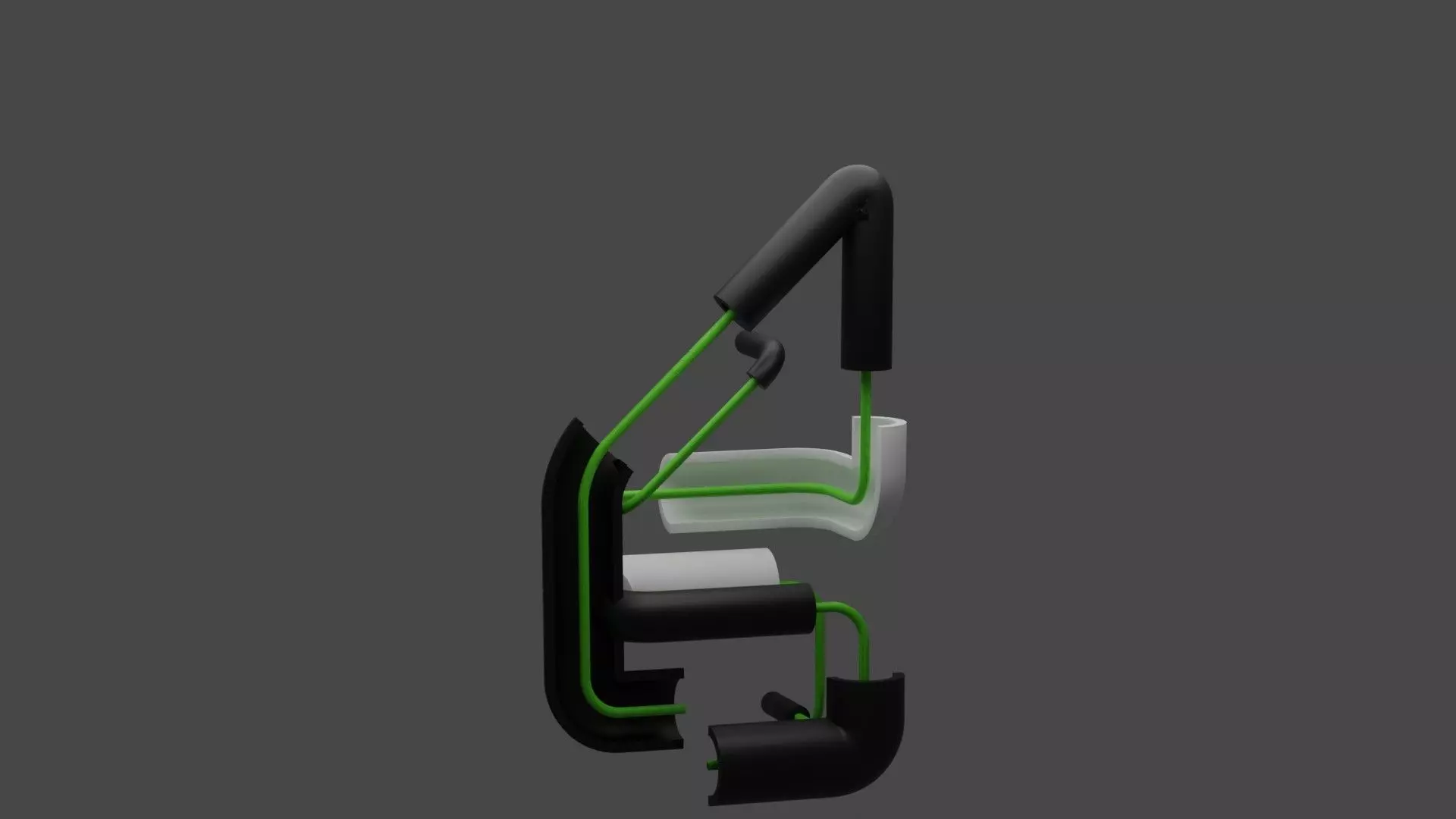 Blender chair with wires Low-poly 3D model_0