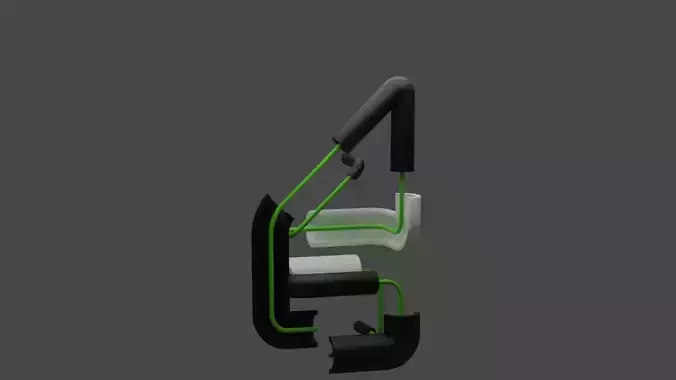 Blender chair with wires Low-poly 3D model